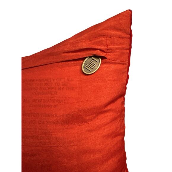 Pier 1 Imports Red Velvet Pillow Gold Beaded Snowflake 12x12” Christmas Elegant - Picture 2 of 6